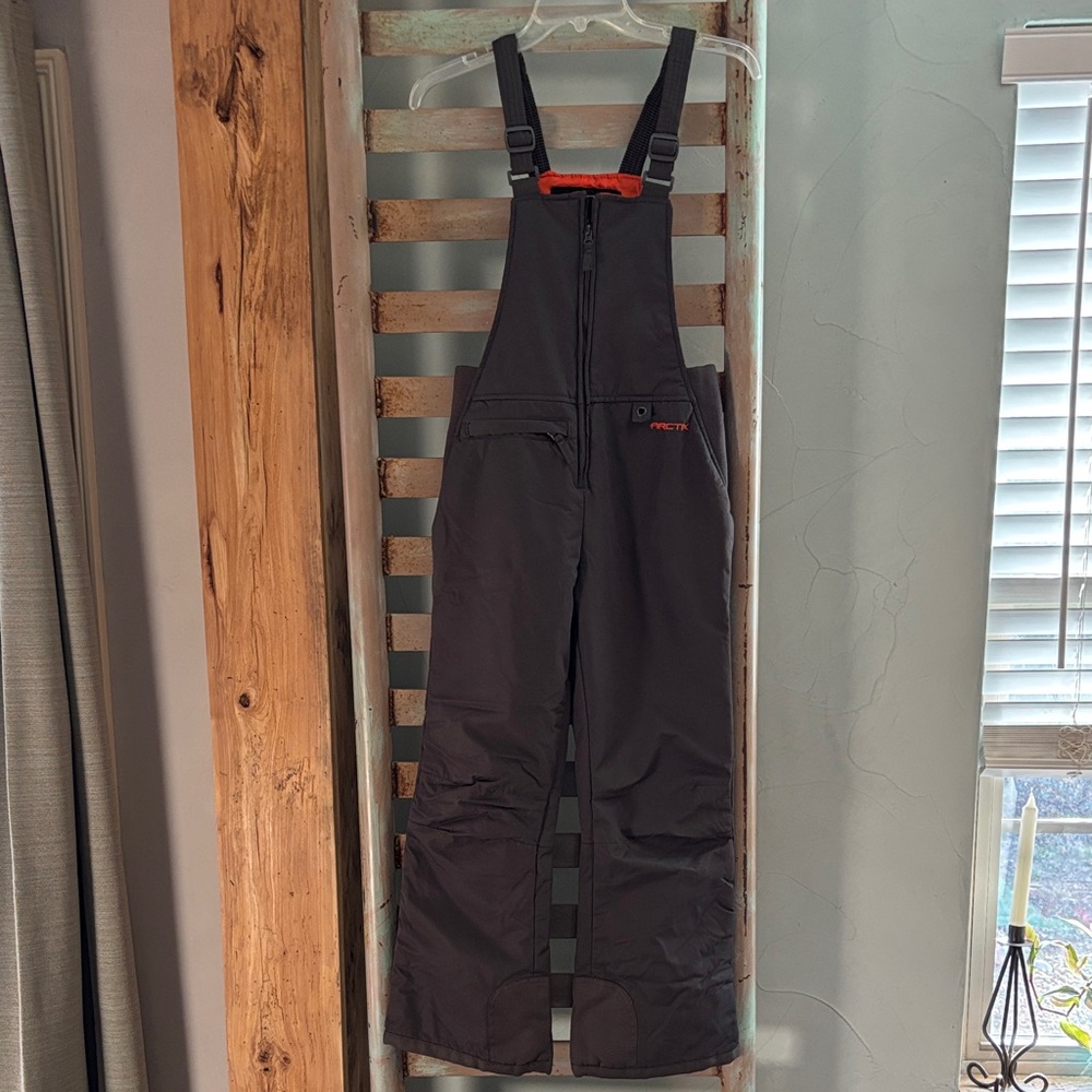 Arctix Kids Grey Bib Overalls with Orange Accents